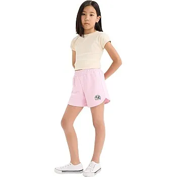 DeFacto Mädchen Shorts mit elastischem Bund bedruckt, rosa rose, 8/9 Yıl