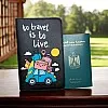Passport cover- Artificial leather- Black- One sided printing- English quotes- To travel is to live - We print your gift
