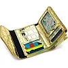 Slim wallet with a metallic crocodile patterned leather design Credit Card Holder modern elegance Wallet for Women Girls ATM ID Card exuding (Gold)