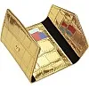 Slim wallet with a metallic crocodile patterned leather design Credit Card Holder modern elegance Wallet for Women Girls ATM ID Card exuding (Gold)