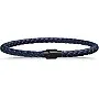 Avi d'or Unisex Braided Leather Bracelet with Magnetic Stainless Steel Clasp Available in Black and Caramel Brown and Blue, Taille M Poignet 16,5 ~17,5cm, Stainless Steel Leather