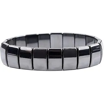Magnetic Hematite Bracelet for Men Women Magnet Stone Bangle - Anxiety Bracelet -Relief Magnetic Therapy Bracelet -Weight Managament Bracelet, Large, Hematite beads, Hematite