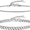 Men's Bracelet, Silver, Pack of 2 Stainless Steel Men's Bracelets, Gifts for Men, Valentine's Day Gift for Him, Small Gifts for Husband, Boyfriend, Dad, Eine Grösse, Stainless Steel, No
