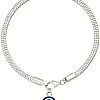 Silver Bracelet with Blue Evil Eye Pendant, Silver Jewelry with Snake Design Jewelry for Women Men