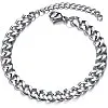 Stainless Steel Curb Bracelet, 3/5/7 mm, Men's Bracelet, Stainless Steel Curb, Cuban Chain Bracelet, Unisex Bracelet, Stainless Steel Curb for HipHop Rapper, 18 + 5 cm Length