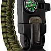 Survival Bracelet Camping Hiking Gear Fire Starter Compass And Whistle green