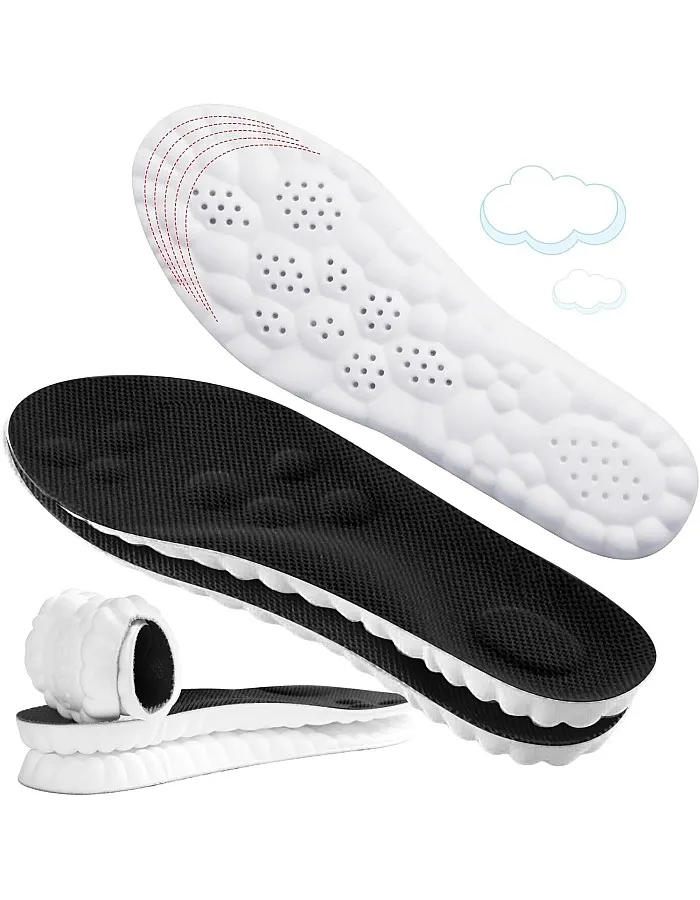 4D Cloud-Like Comfort Soles for Men - Soft Memory Foam Cushioning Insoles - Trim to Fit Steppers Insoles with Arch Support for Foot Pain Relief and Fatigue Reduction(US M 7.5-10.5)