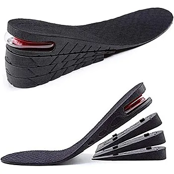 Shaboo Prints Height Increase Insoles Air Taller Cushion Shoes Insoles 4-Layer Heel Insert for Men