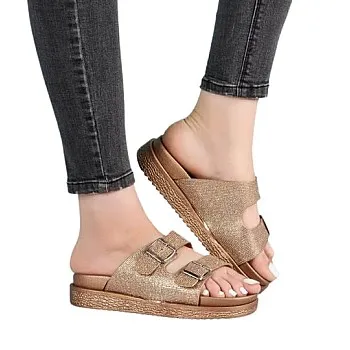 Slipper Glitter Imported Soft and Lightweight Medicine Sole 37 : 41 Mini Molds Nude No.