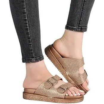 Slipper Glitter Imported Soft and Lightweight Medicine Sole 37 : 41 Mini Molds Nude No.