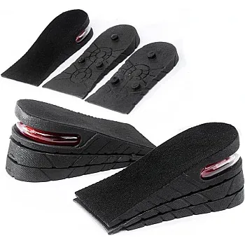 YURRUON Height Increasing Insole 3-Layer Air Cushion Heel Insert Lift Shoes Insole for Men and Women Invisible Elevator Insoles 6cm Black