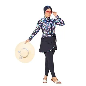 3 Piece Burkini Legal Swimsuit Full Jumpsuit For Better Comfort & Skirt & Bonnet