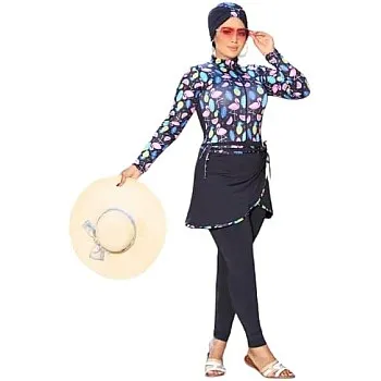 3 Piece Burkini Legal Swimsuit Full Jumpsuit For Better Comfort & Skirt & Bonnet