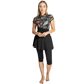 3 Piece Tankini Set - Skirt - Leggings