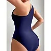 SHEIN Women's Bikini Swimsuit – One Shoulder Trendy Beachwear, Stylish One-Piece Swimwear for Summer 2025