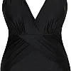 Trendyol Womens Black Deep V Neck with Gathered Detail Plus Size Swimsuit TBBSS25AM00002 Plus Size Swimsuit