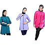Women Girls Burkini Swimwear 3 Pieces Long Sleeve Top Pants Turban High Quality Code 25WL218G1