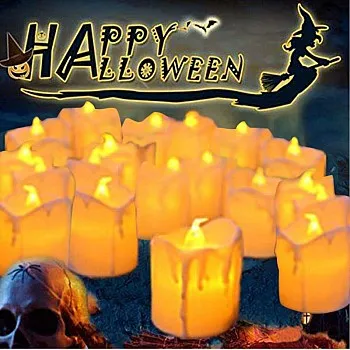 Wonka LOGUIDE LED Flameless Votive Candles with Timer, Battery Operated Fake Candles, Pack of 12
