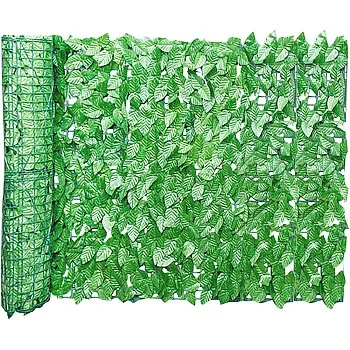 Artificial Fake Hedge Roll, Artificial Hedge For Fence, Synthetic Hedge Roll Garden With Ivy Leaves, Artificial Hedge Panels, Garden Balcony Outdoor Decoration (0.5x3m)