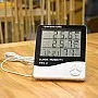 eWINNER Digital LCD Temperature Thermometer Hygrometer Humidity Meter Clock White HTC-2