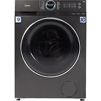 Midea Washing Machine Front Load,MF200W90B/TTC, 1400 RPM, Turbo wash, Steam, Inverter, Add Garment, Lunar dial 9 KG, Titanium Grey