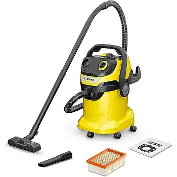Kärcher Wet/Dry vacuum cleaner WD 5 V-25/5/22, blowing function, power: 1100 W, plastic tank: 25 l, suction hose: 2.2 m, including flat filter, floor and crevice nozzle