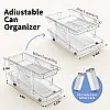 Jsyrjing Soda Can Organizer for Refrigerator Drink Organizer for Fridge,2-Tier Adjustable Width Can Holders for Fridge Can Dispenser for Fridge Suitable for Storage Cabinet and Pantry Clear (1set)