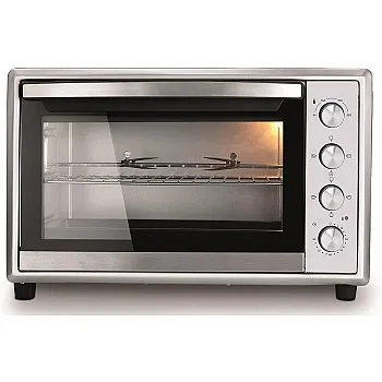 KENWOOD 100L Toaster Oven - Oven Toaster Grill Large Capacity Double Glass Door Multifunctional with Rotisserie and Convection Function for Grilling, Toasting, Broiling, Baking, Defrosting MOM99 Silvr