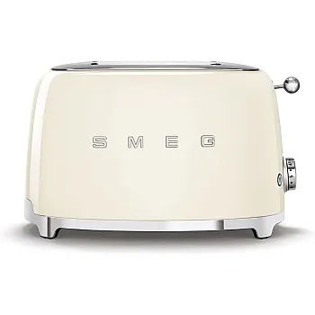SMEG 2 Slice Toaster with 6 Presets and Defrost Function and Removable Crumb Tray (Cream)