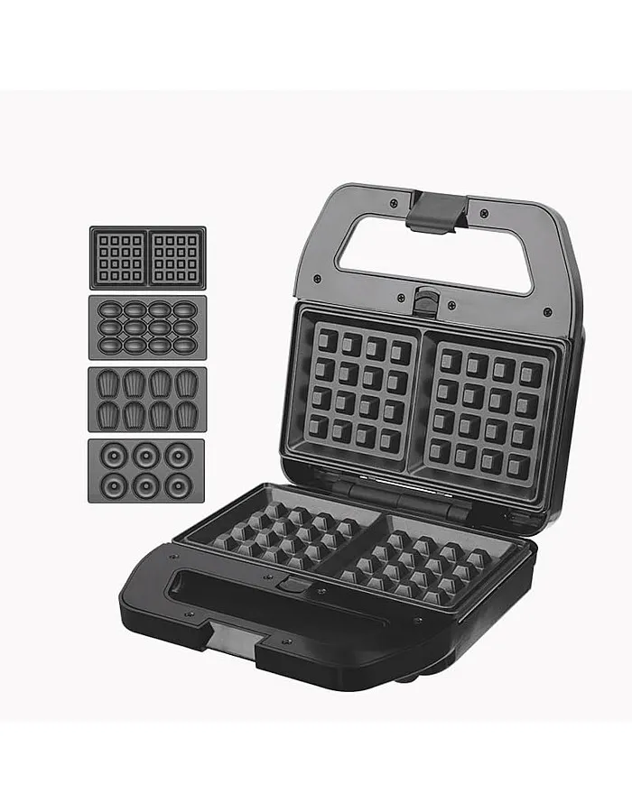 DSP Sandwich maker & Waffles, Nuts, Donuts, Shells MAker 4 * 1 with thermostat 800W KC1237 Black*Silver