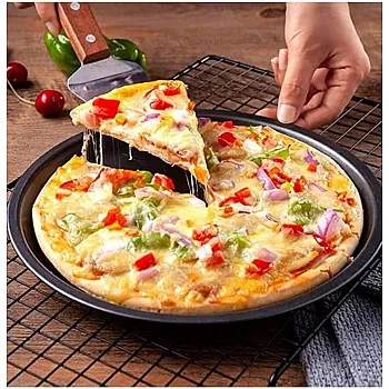 Generic 3 Piece Pizza O Bass Granite Non-Stick Pans Set 12 14 Inch, Modern, Gray, Pizza Pan Set