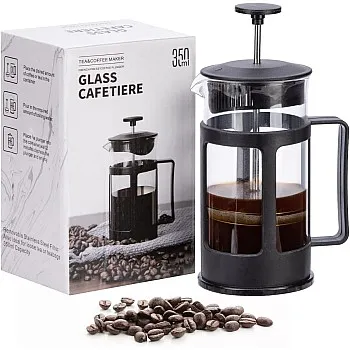 Entemah French Press Coffee Maker, Coffee Press with Heat Resistant Thickened Borosilicate Glass, 12oz(350ml) French press pot