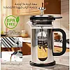 Extra-Large Heavy-Duty French Press Coffee Maker – 900ml Capacity, Borosilicate Glass Beaker, Double Scale Lines, Stainless Steel Frame, 4-Level Filtration (900ml)