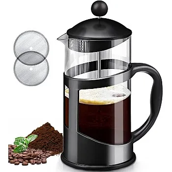 SKM-MX Virdrio French Press Coffee Maker and Teapot Plunger French Press Coffee Maker for Making Coffee and Tea Better Sharing a Gourmet Coffee 350ML/12oz/1 Cup
