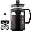 Sebology 350ml Classic French Press Coffee Maker with 4 Filtration Levels Heat Resistant Borosilicate Glass I Brewing Coffee and Tea I Compact and Durable