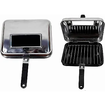 Stainless Steel Grill Pan with Glass Open