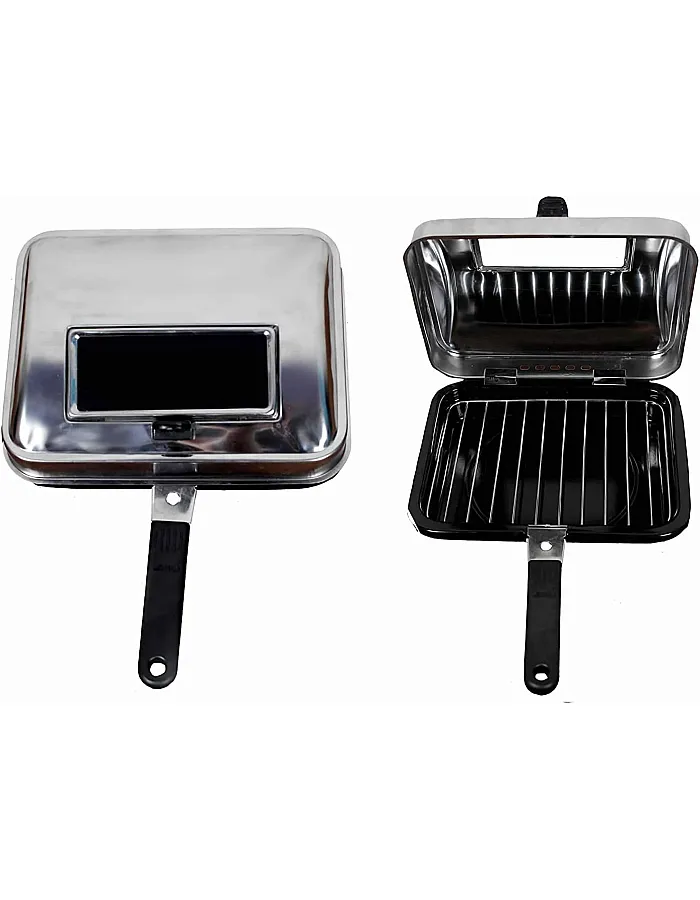 Stainless Steel Grill Pan with Glass Open