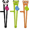fashion mania Kids Chopsticks Training, 3 Pairs Cartoon Reusable Chopsticks Set Right Learning Chopsticks for Children Beginners Right or Left Handed(Bear, Frog, Panda)