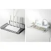 Cable Router Box Holder Space Saving Wall Shelf Router Cables Elegant Home Tech Shelf For Routers And Shelves For TV Boxes Provides An Elegant And Practical Solution To Keep The Ropes Hidden, BLACK