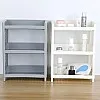 Generic 3-Tier Floating Wall Shelf, Modern Rectangular Tiered Shelf with Dual Layer Design and Drainage, White