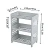 Generic 3-Tier Floating Wall Shelf, Modern Rectangular Tiered Shelf with Dual Layer Design and Drainage, White