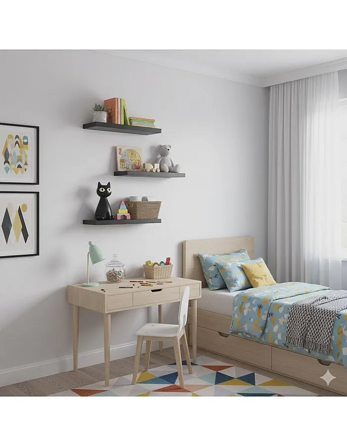 رفوف حائط خشبية MDF، تصميم عصري، مقاومة للماء والخدوش، 50×15 سم، 3 قطع، مع مستلزمات التثبيت، للمطبخ وغرف النوم والمكتب (أسود)