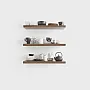 MDF Wood Wall Shelves, Modern Design, Waterproof and Scratch Resistant, 50 x 15 cm, Set of 3, with Mounting Supplies, for Kitchen, Bedroom, Office (Brown)