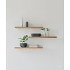 رفوف حائط خشبية MDF، تصميم عصري، مقاومة للماء والخدوش، 50×15 سم، 3 قطع، مع مستلزمات التثبيت، للمطبخ وغرف النوم والمكتب (خشبي)