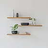 MDF Wood Wall Shelves, Modern Design, Waterproof and Scratch Resistant, 50 x 15 cm, Set of 3, with Mounting Supplies, for Kitchen, Bedroom, Office (Wooden)