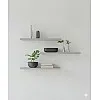 رفوف حائط خشبية MDF، تصميم عصري، مقاومة للماء والخدوش، 50×15 سم، 3 قطع، مع مستلزمات التثبيت، للمطبخ وغرف النوم والمكتب (رمادي)