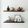 رفوف حائط خشبية MDF، تصميم عصري، مقاومة للماء والخدوش، 50×15 سم، قطعتين ، مع مستلزمات التثبيت، للمطبخ وغرف النوم والمكتب (بني)