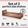 NATURE SUPPLIES Set of 3 Nursery Shelves Wall Mounted Children’s Wooden Floating Bookshelf for Bedroom, Bathroom, Kitchen Storage Shelves Kids Decor, Brown