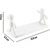 Qiikoea White Floating Shelves Humanoid Design Wall Mounted Bathroom Shelves No Drilling Waterproof Shower Organizer for Inside Shower Kitchen Storage, 2 Pack