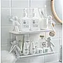 Qiikoea White Floating Shelves Humanoid Design Wall Mounted Bathroom Shelves No Drilling Waterproof Shower Organizer for Inside Shower Kitchen Storage, 2 Pack